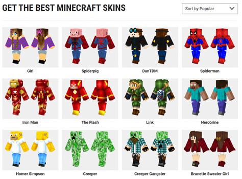 download minecraft skins